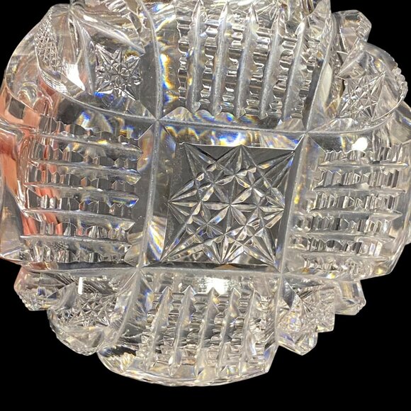 Antique American Brilliant Period Cut Glass ABP 2 Pc Set Sugar Bowl & Creamer - Picture 12 of 16